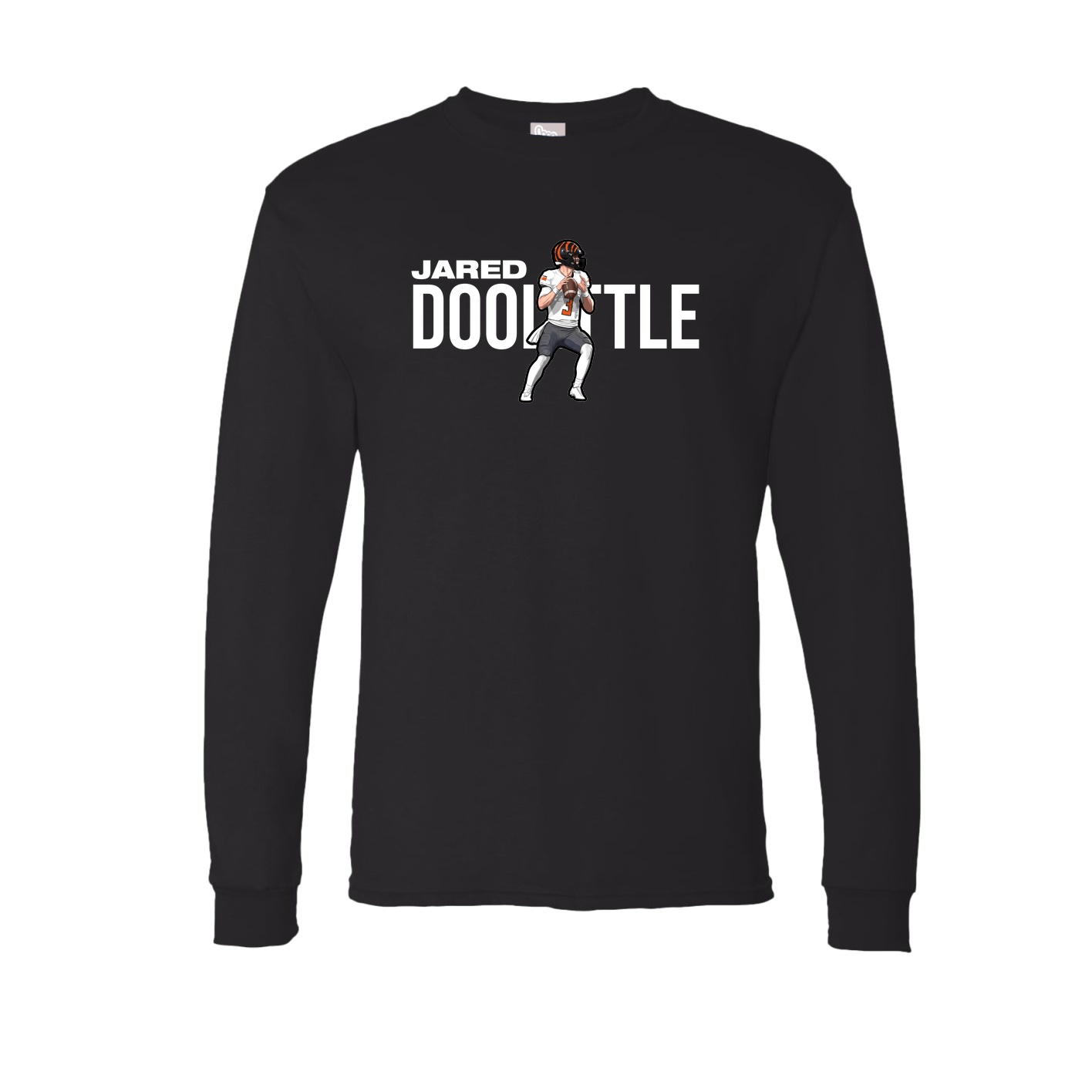 Long Sleeve Tee — Player Name in Black