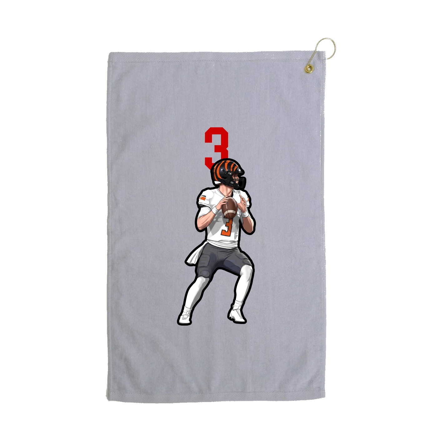 Golf Towel — Number Top in Grey