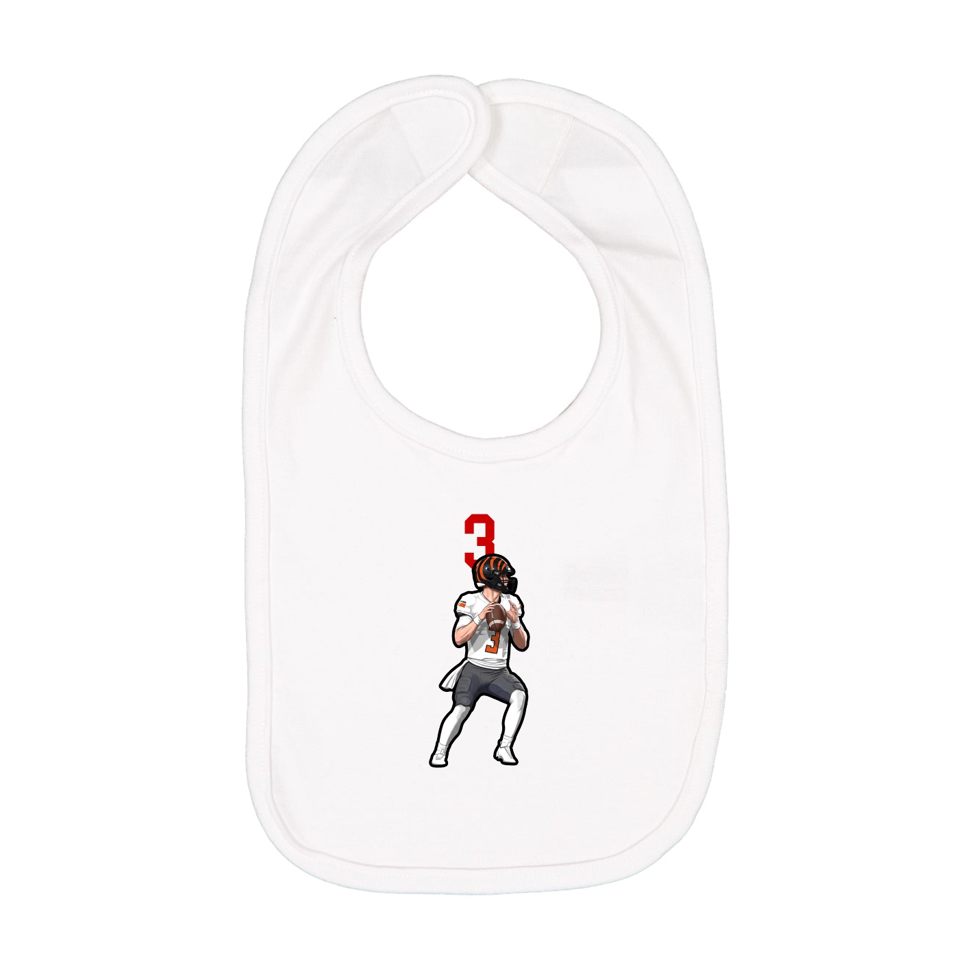 Infant Bib — Number Top in White