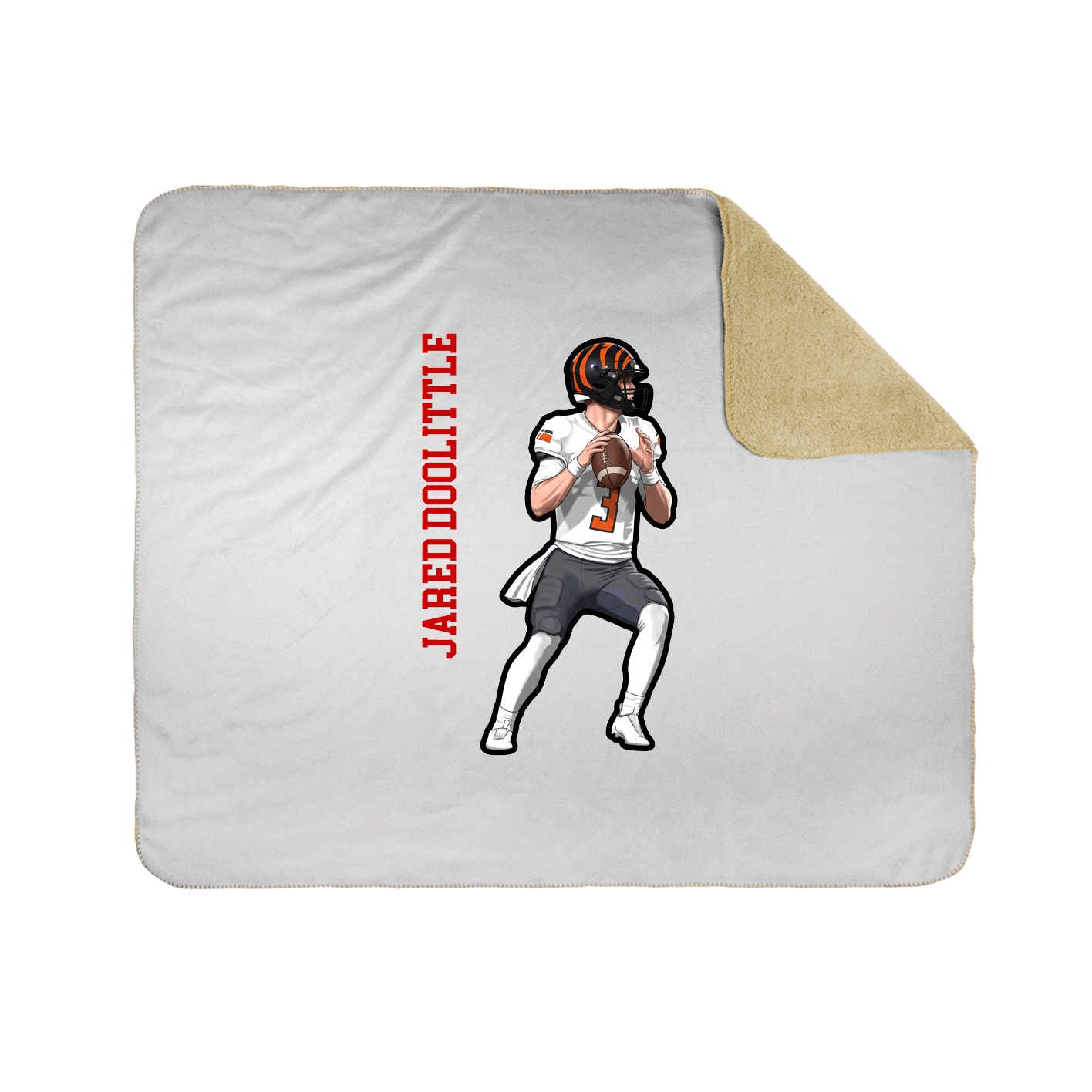 Throw Blanket — Name Vertical in White