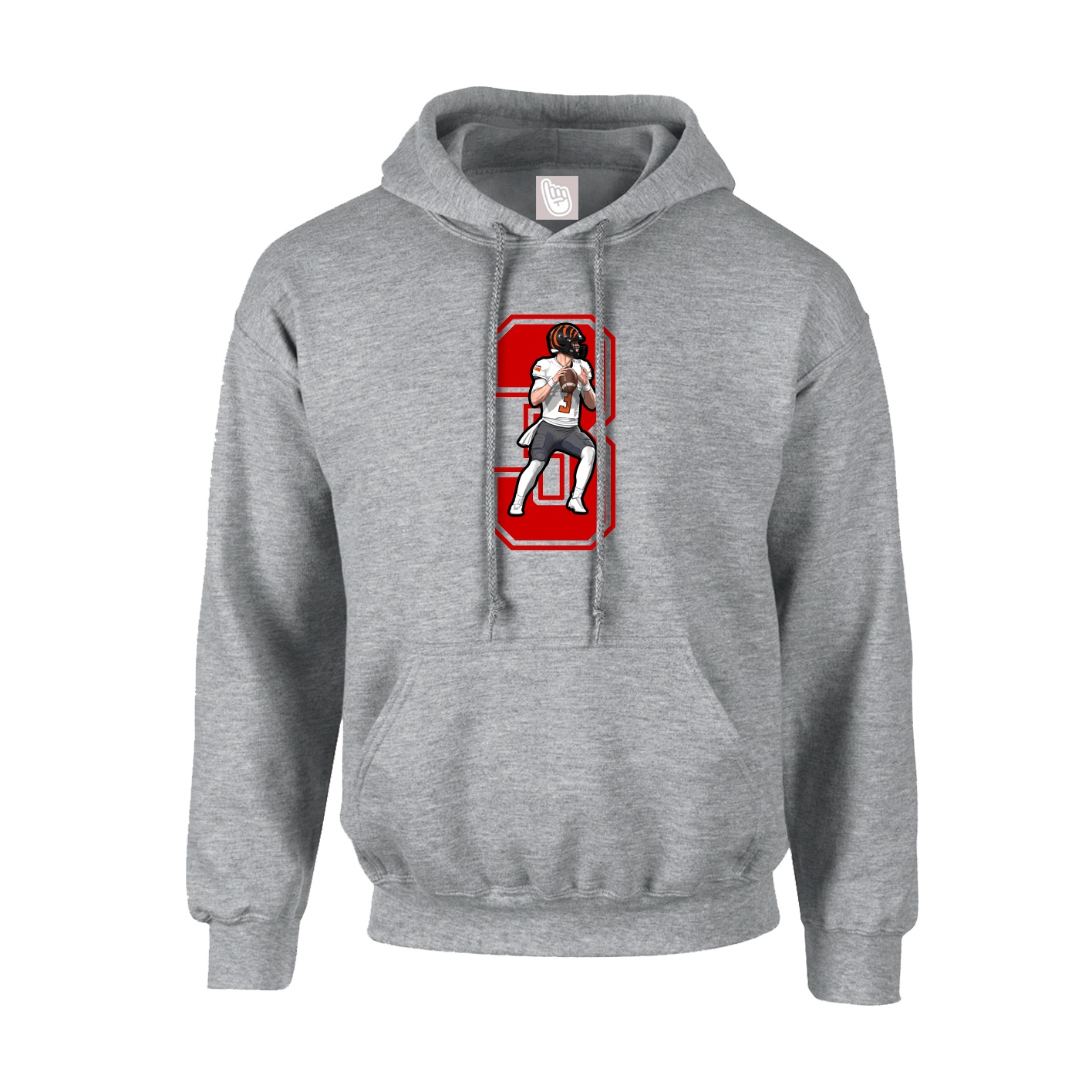 Hoodie — Number in Grey