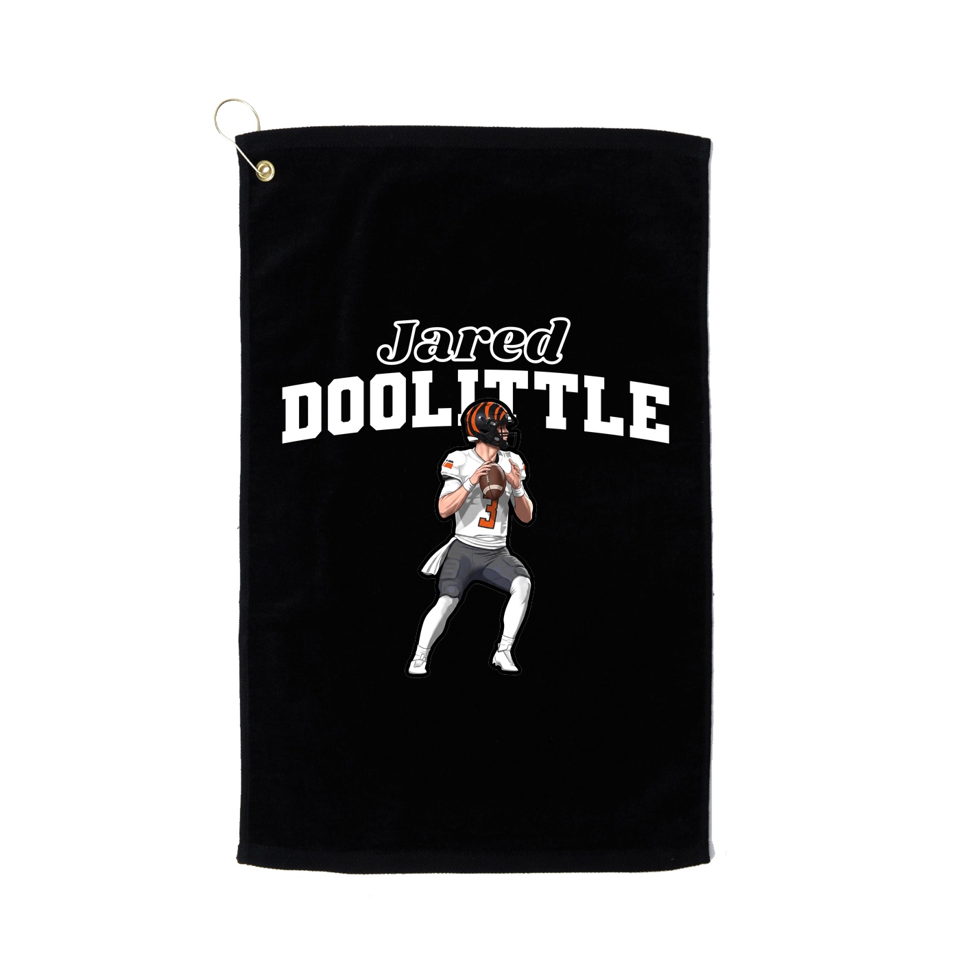 Golf Towel — Name Arch in Black