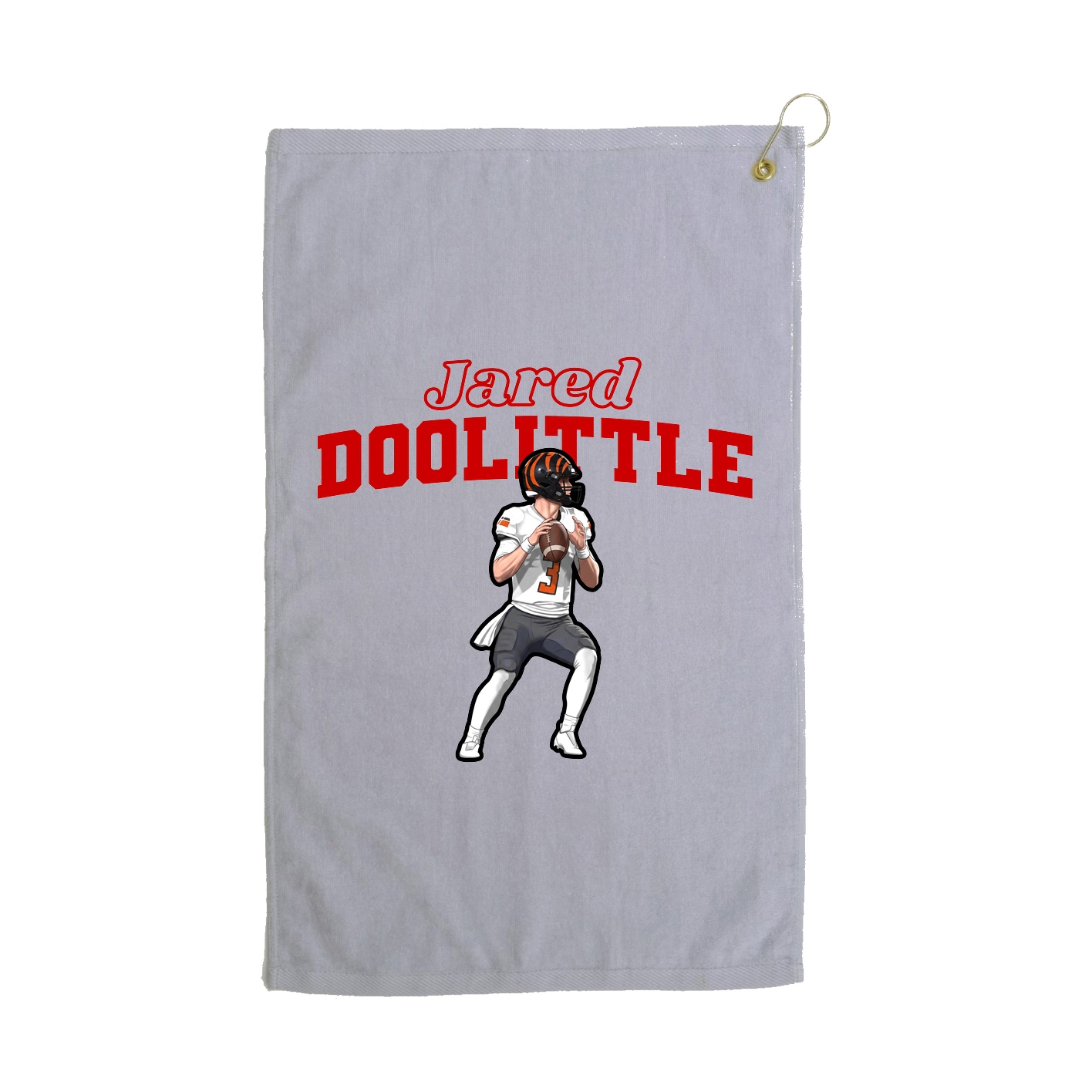 Golf Towel — Name Arch in Grey