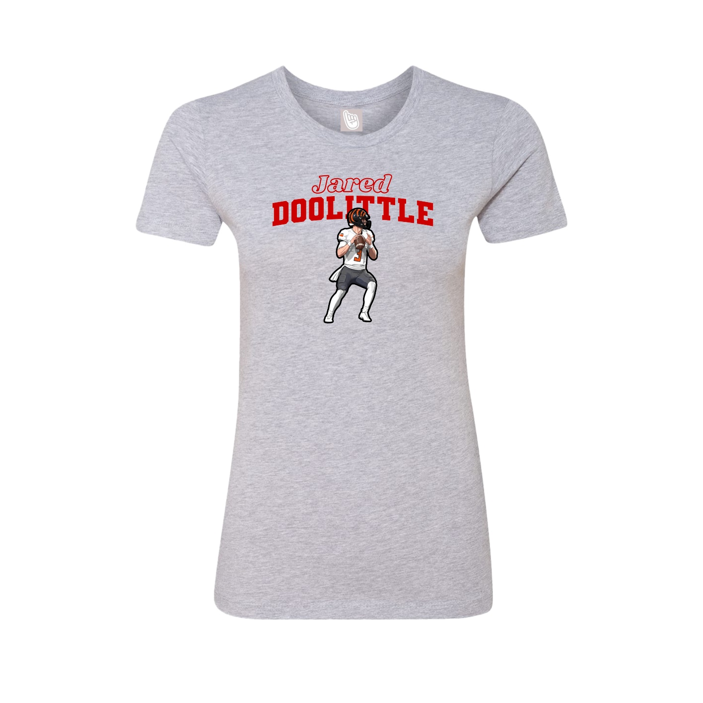 Womens Tee — Name Arch in Grey
