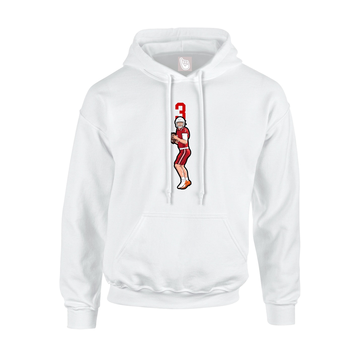 Youth Hoodie — Number Top in White