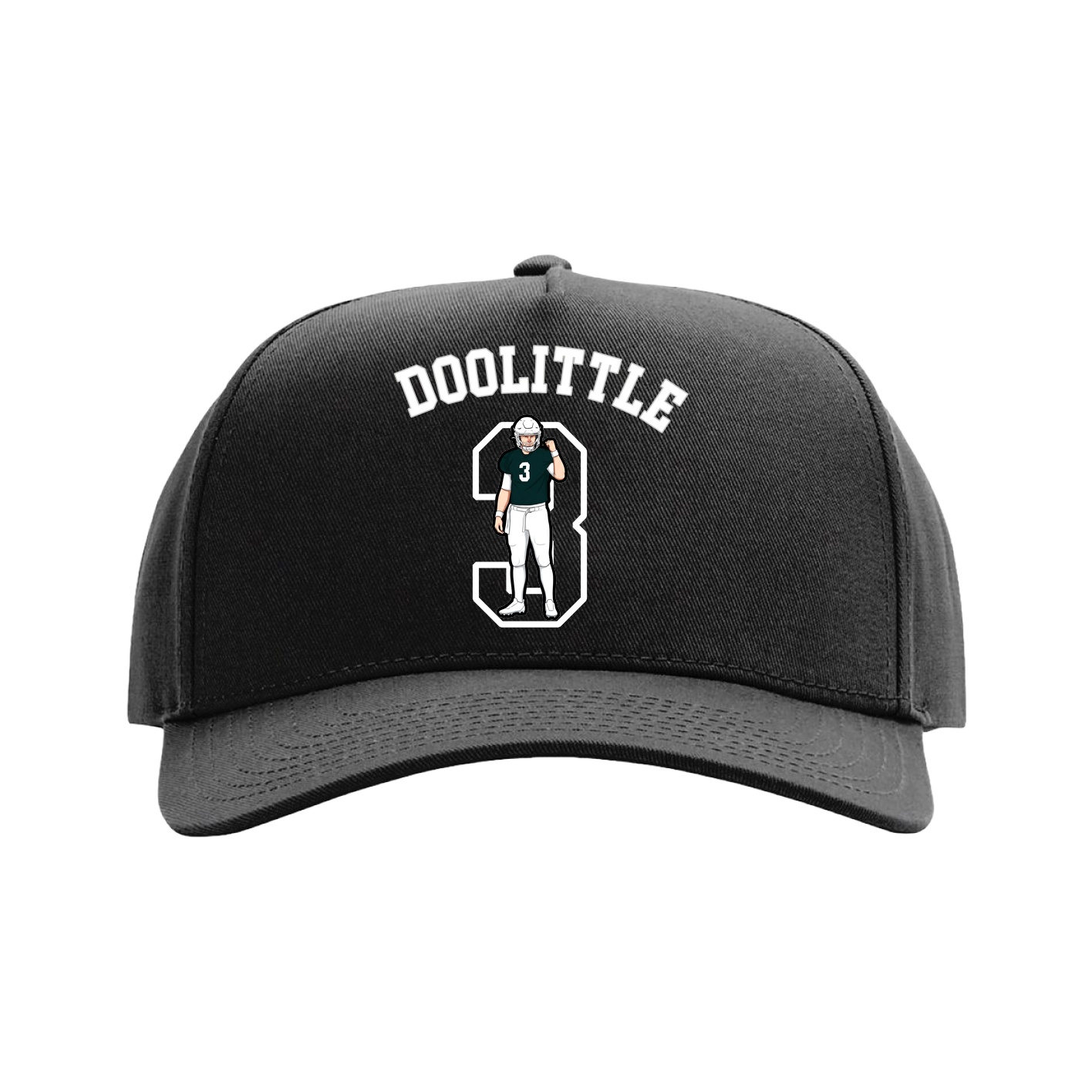 Full Fabric Five-Panel Champ Cap — Shirsey Arch in Black