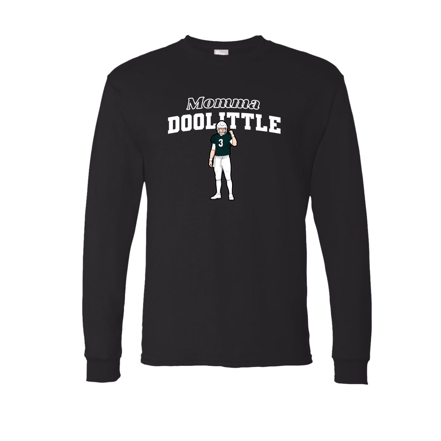 Long Sleeve Tee — Mothers Day Block in Black