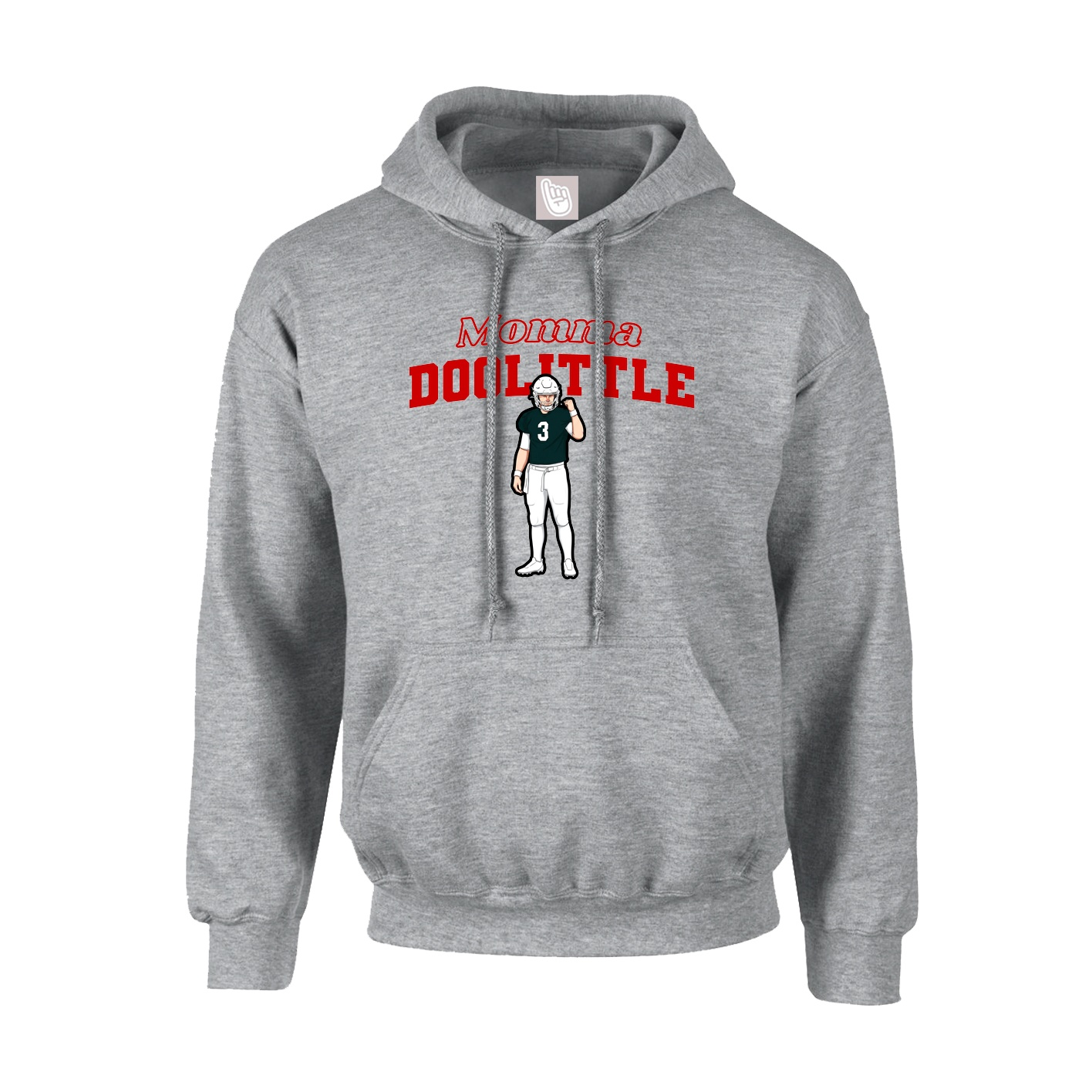 Youth Hoodie — Mothers Day Block in Grey