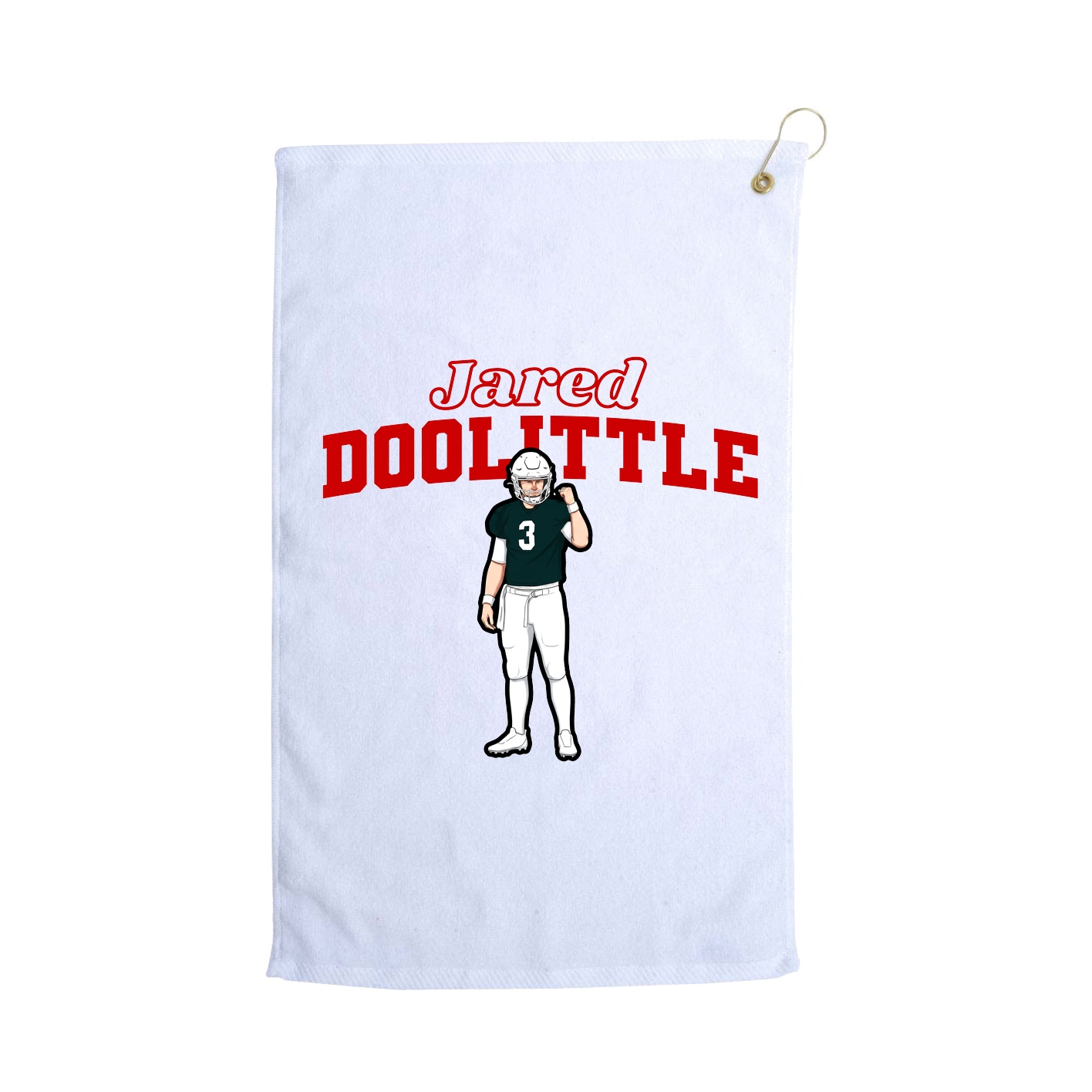 Golf Towel — Name Arch in White