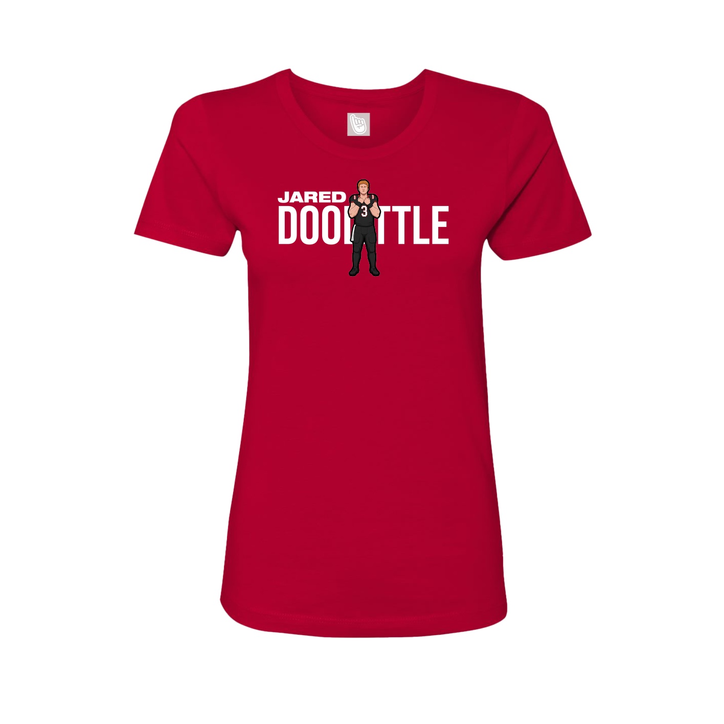 Fitted Women's Tee — Player Name in Red