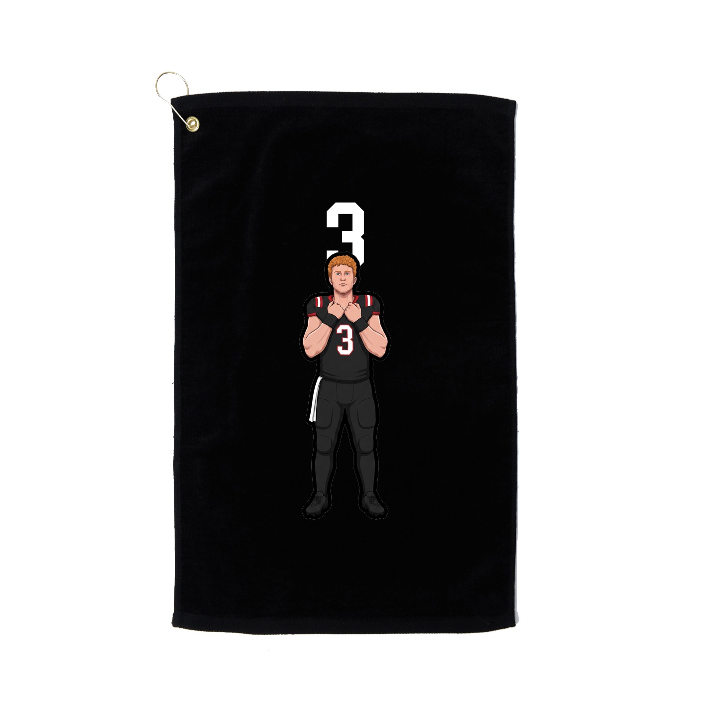 Golf Towel — Number Top in Black