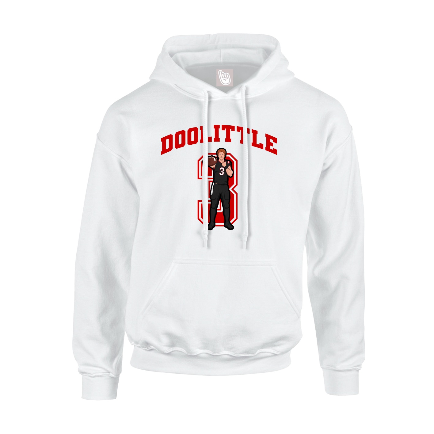 Hoodie — Number in White
