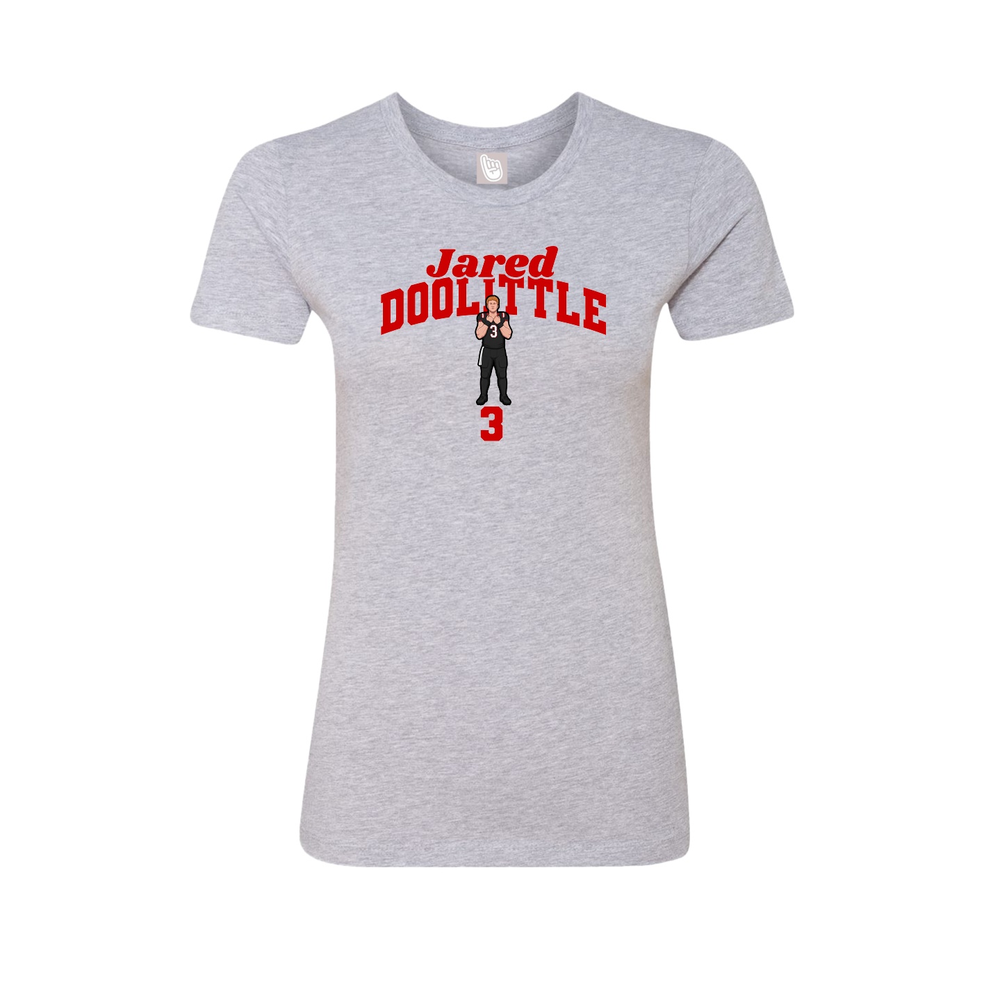 Fitted Women's Tee — Signature Arch in Grey