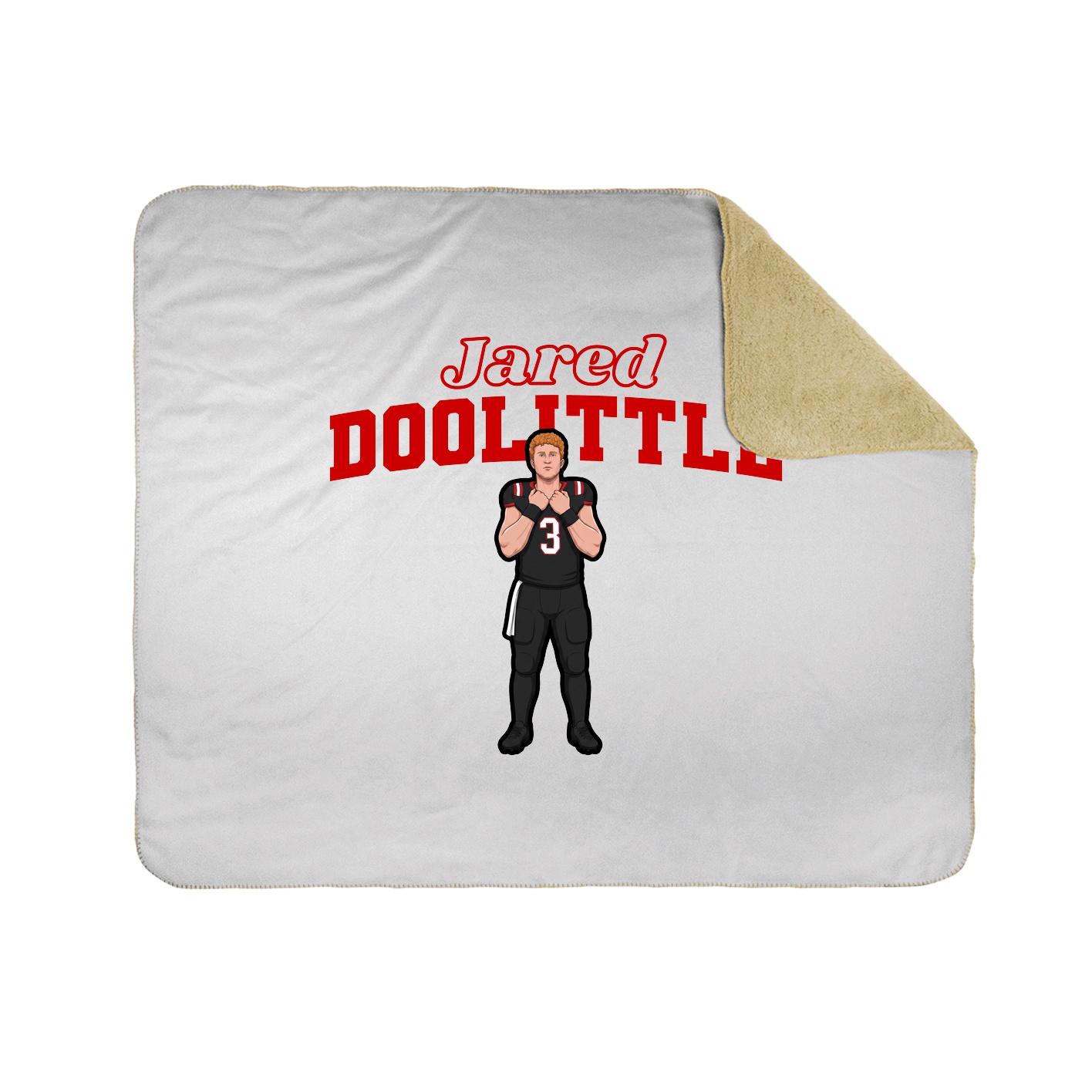Throw Blanket — Name Arch in White