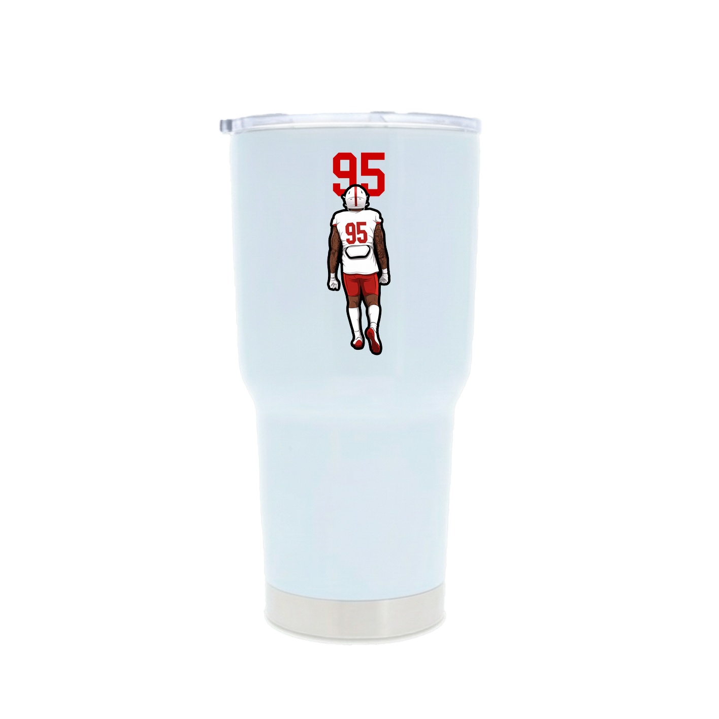 30oz Stainless Steel Tumbler — Number Top in White