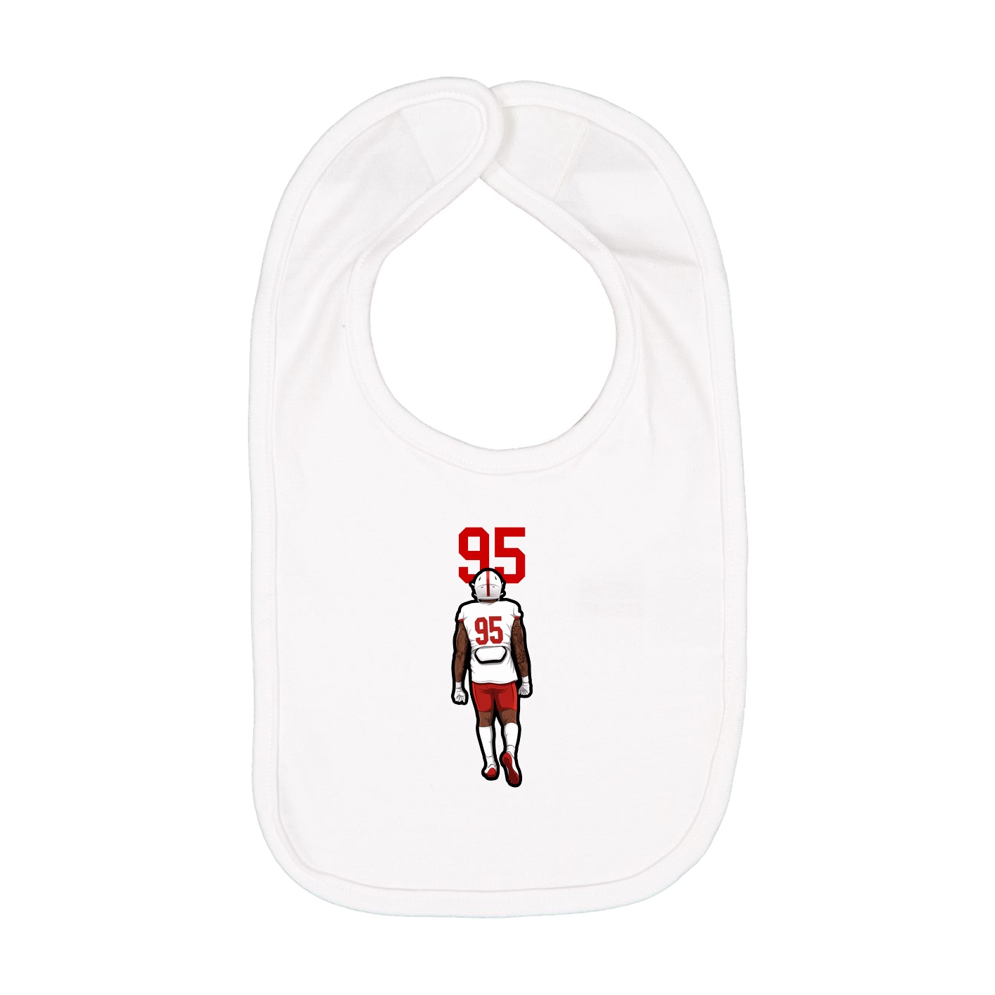Infant Bib — Number Top in White