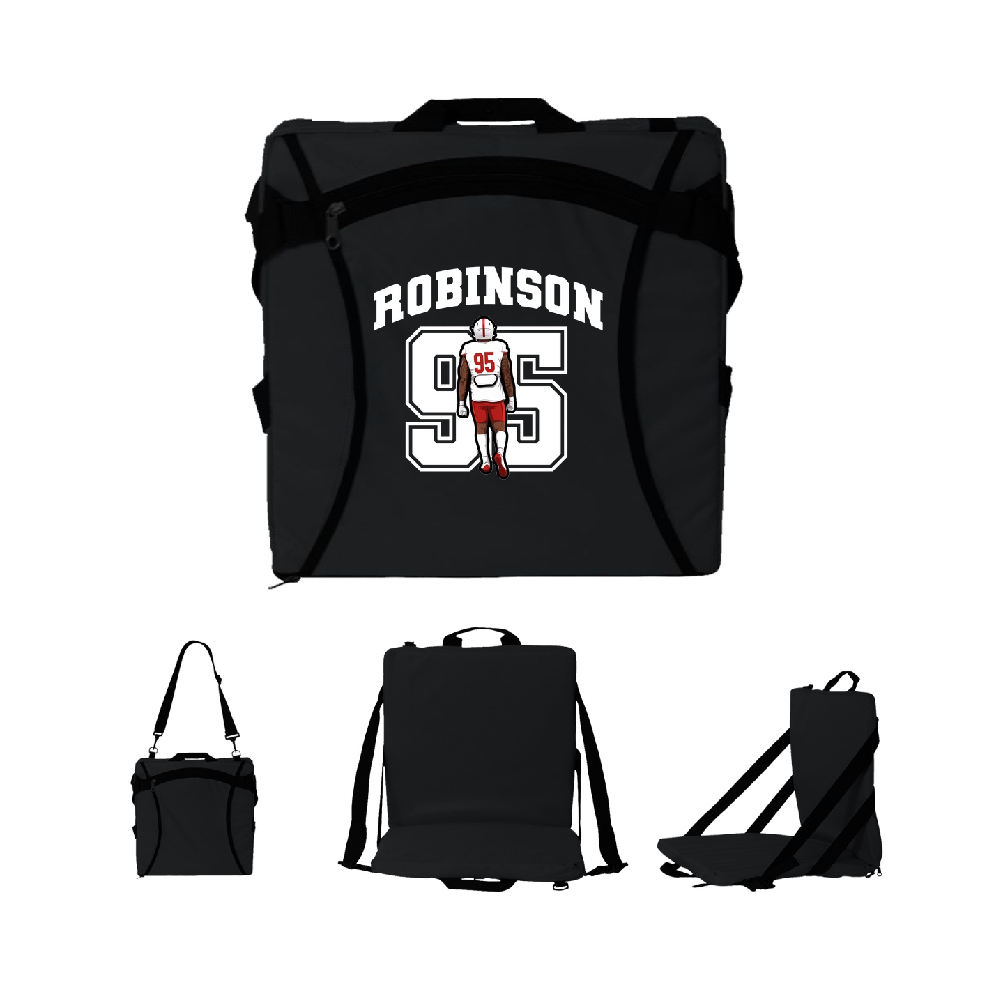 Folding Stadium Seat — Number in Black