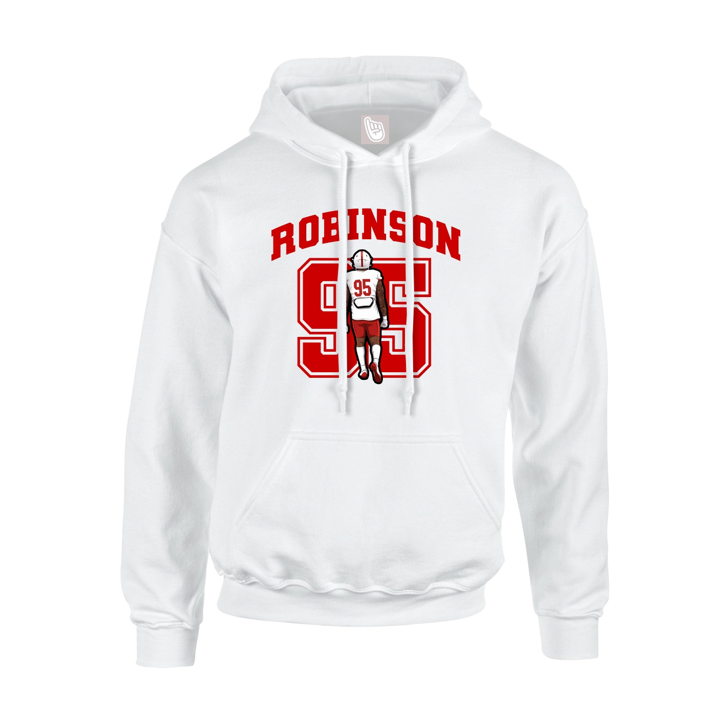Youth Hoodie — Number in White