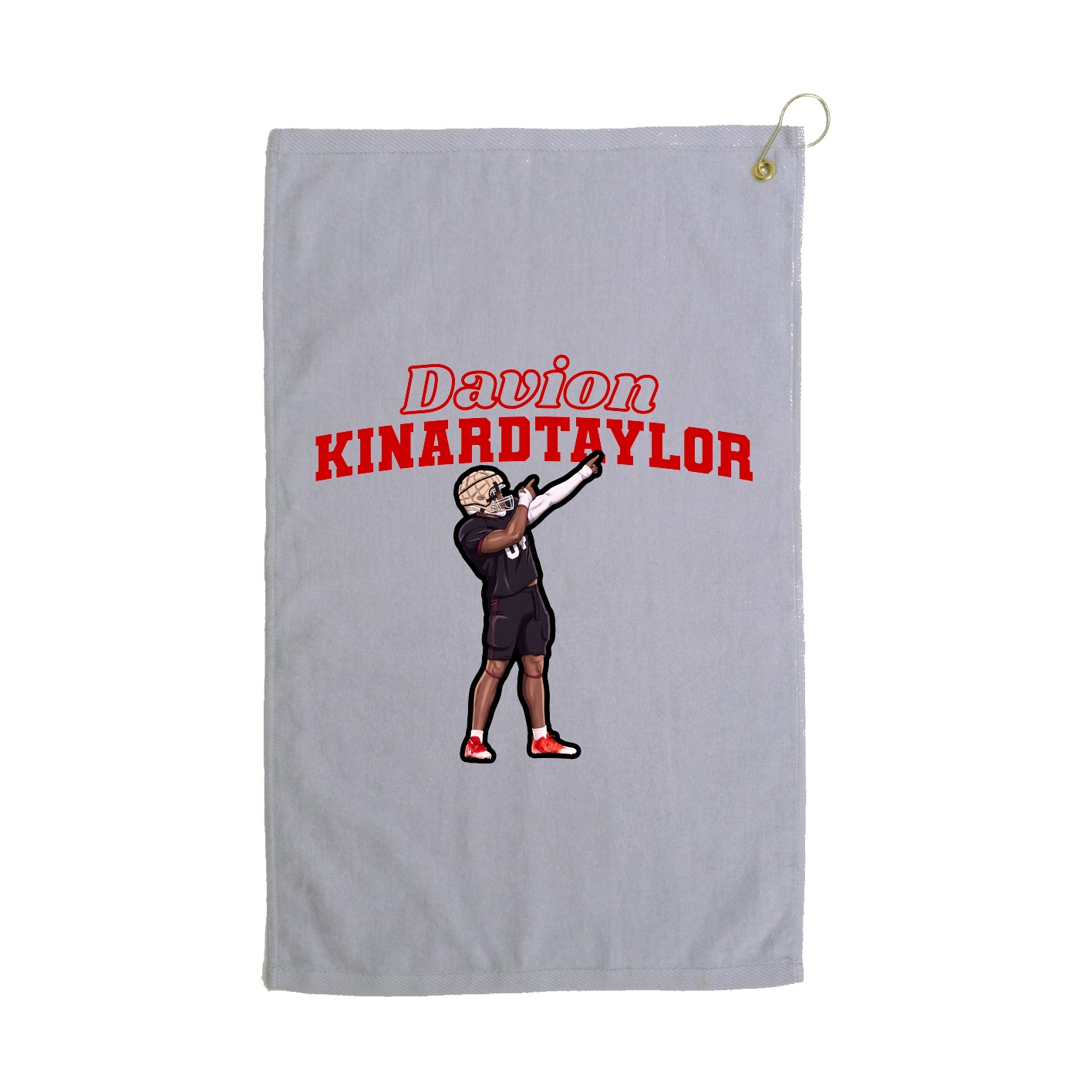 Golf Towel — Name Arch in Grey