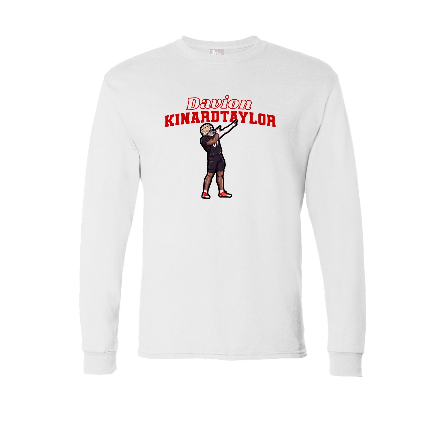 Long Sleeve Tee — Name Arch in White