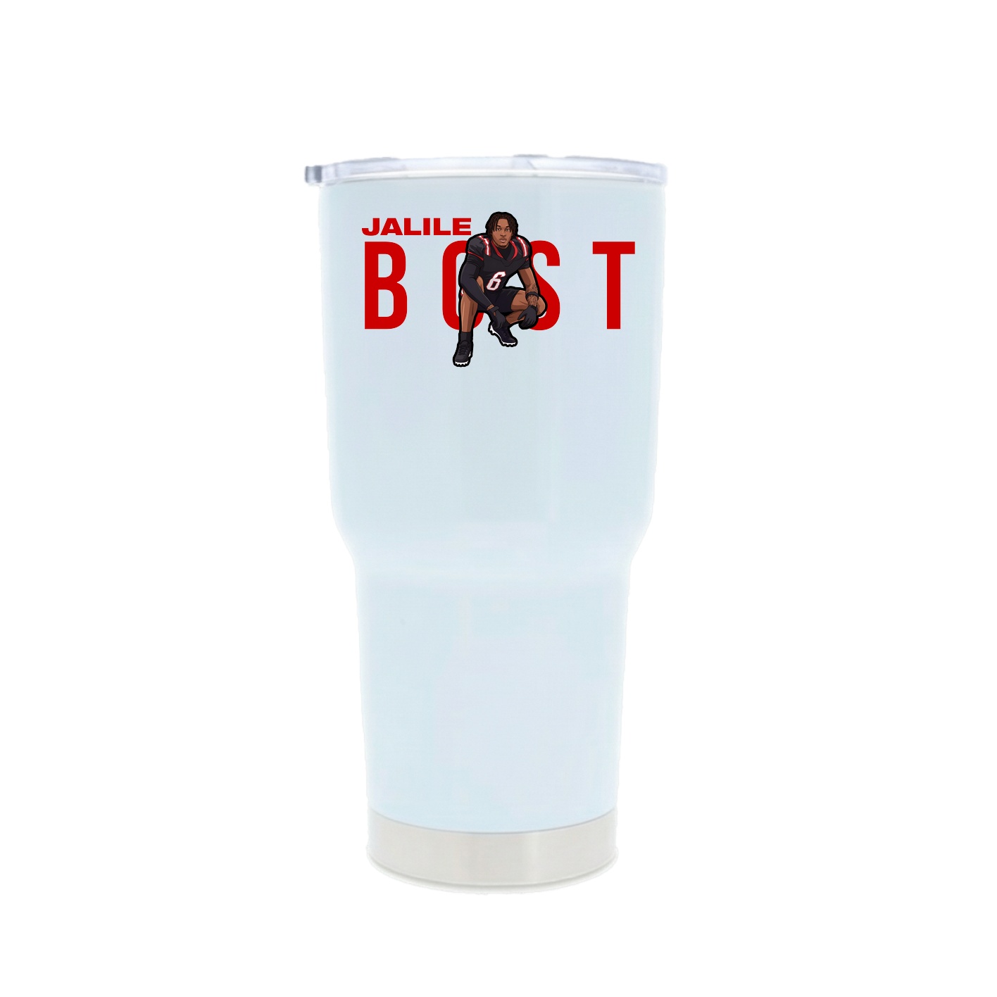 30oz Stainless Steel Tumbler — Player Name in White