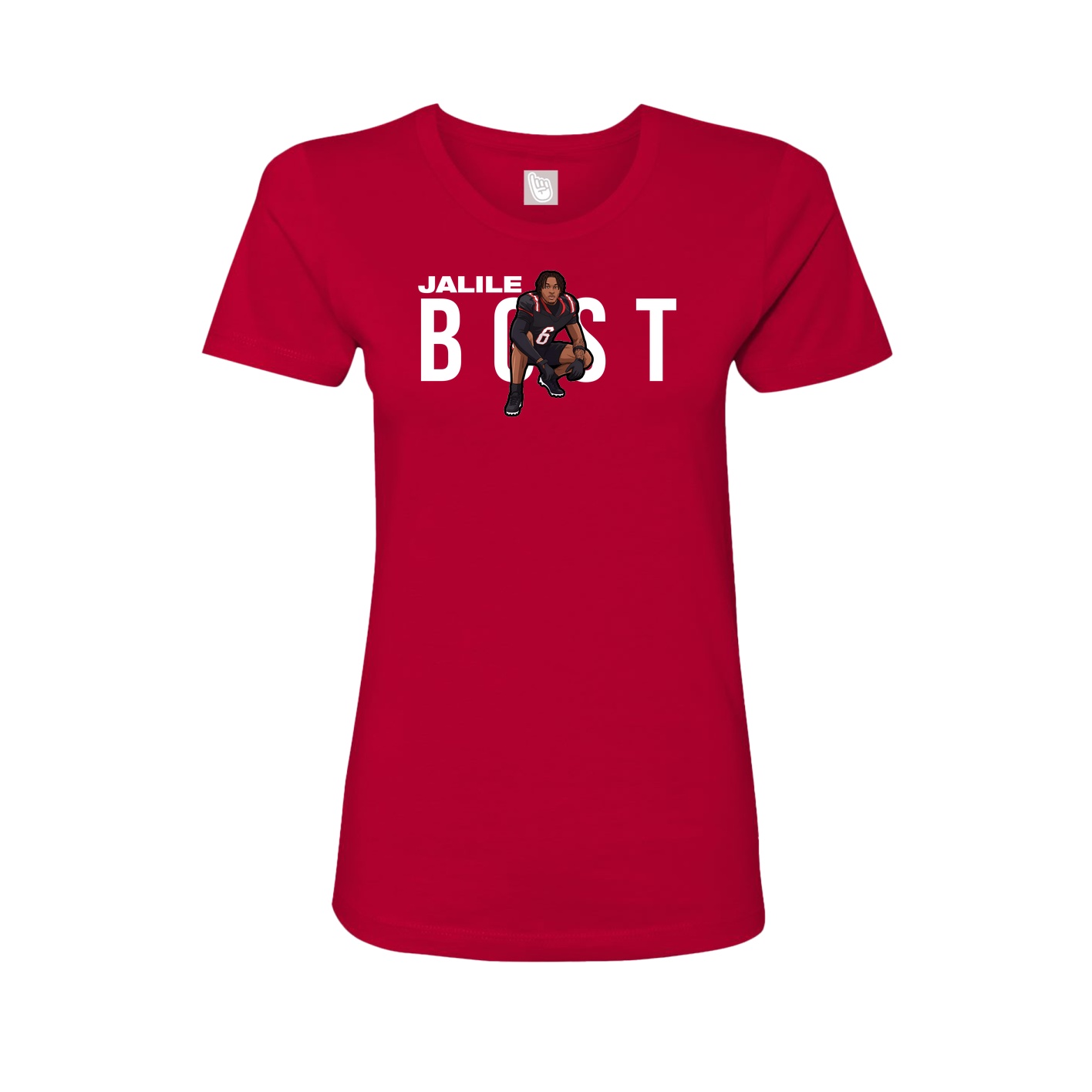 Fitted Women's Tee — Player Name in Red