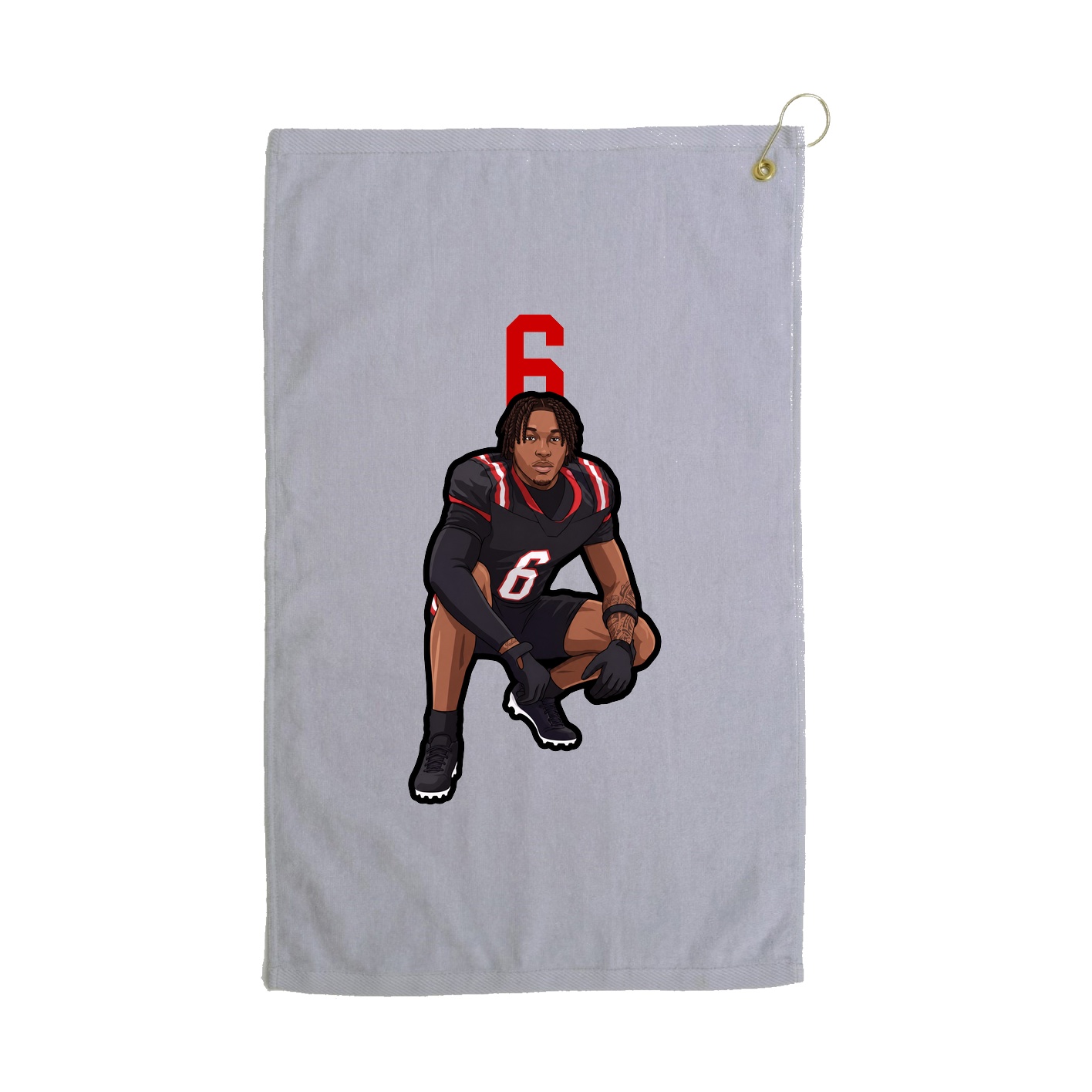 Golf Towel — Number Top in Grey