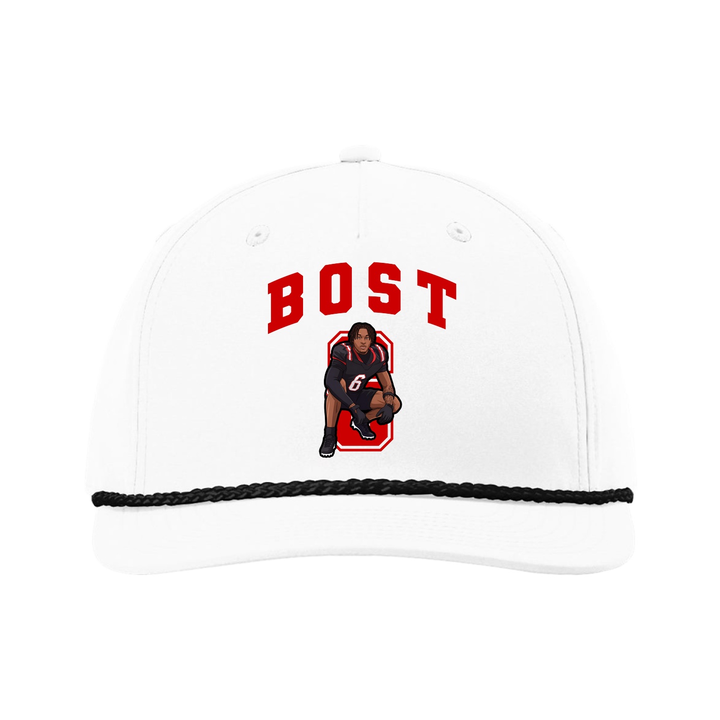 Five-Panel Classic Rope Cap — Number in White