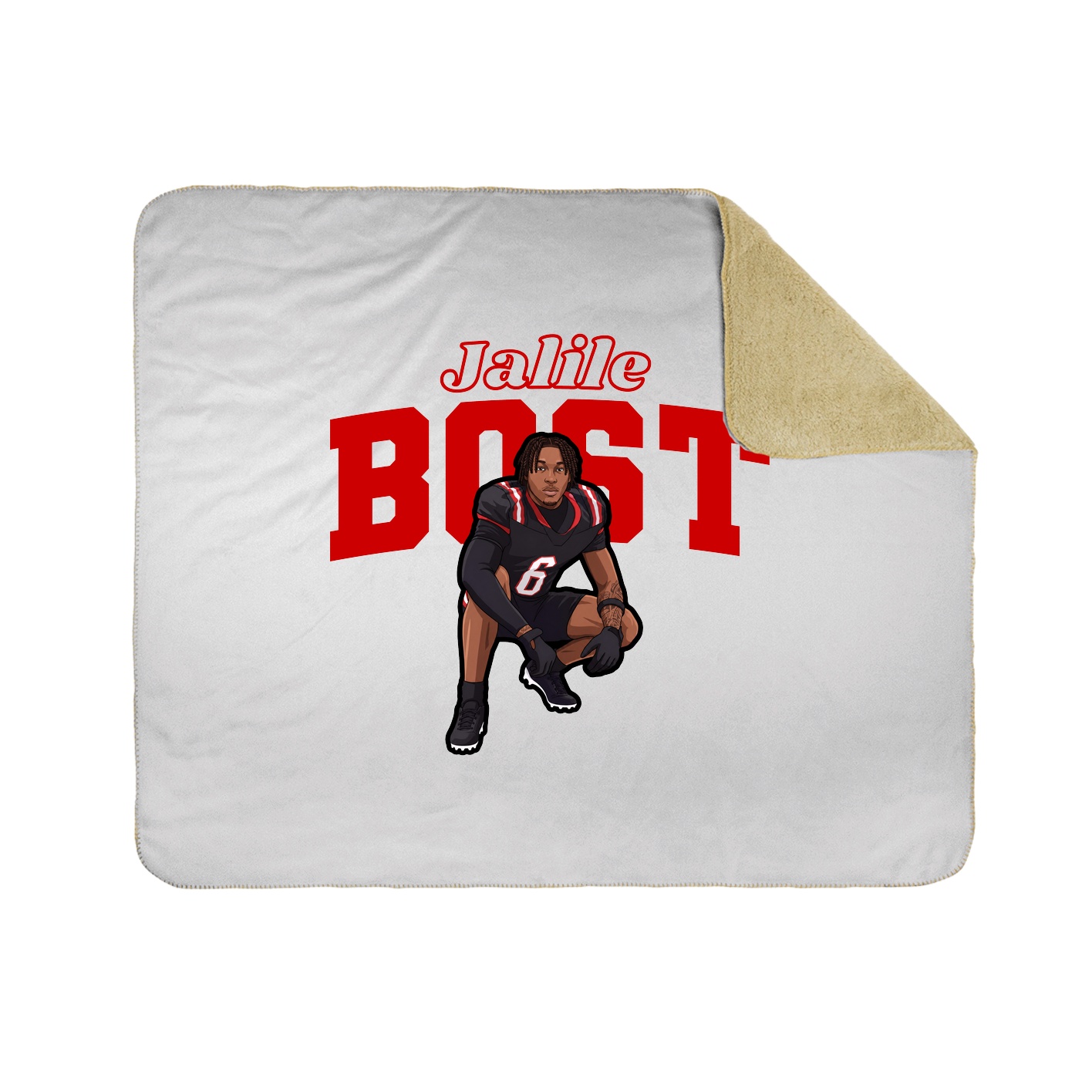 Throw Blanket — Name Arch in White