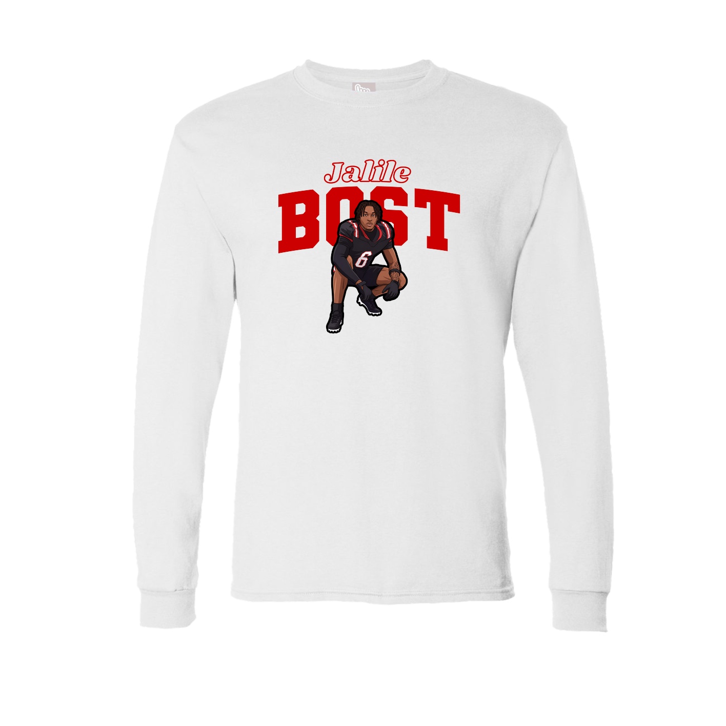 Long Sleeve Tee — Name Arch in White