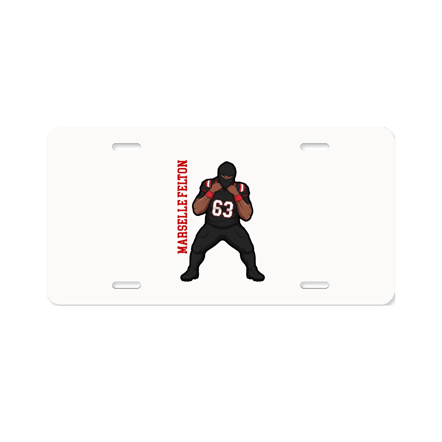 License Plate — Name Vertical in Classic