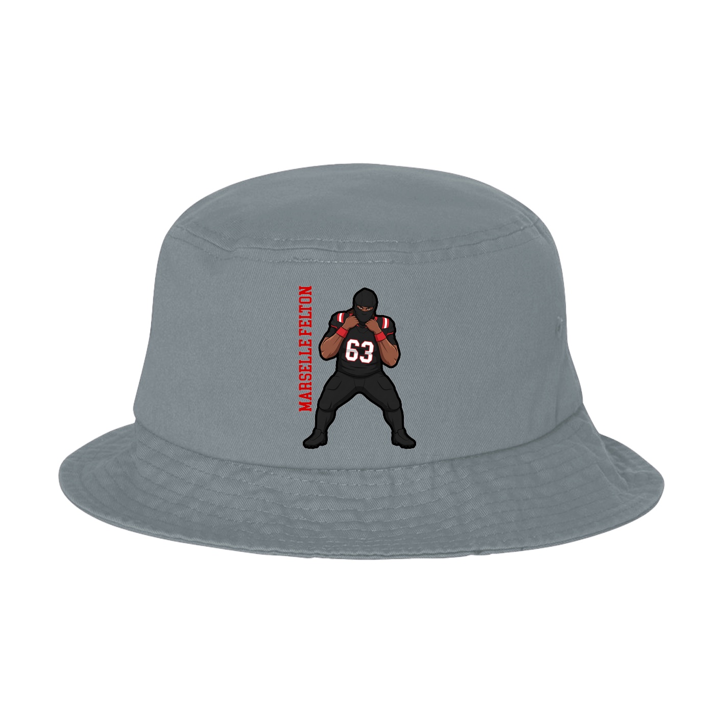 Bucket Cap — Name Vertical in Grey