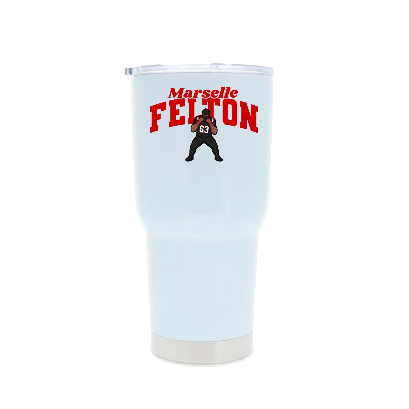 30oz Stainless Steel Tumbler — Signature Arch in White