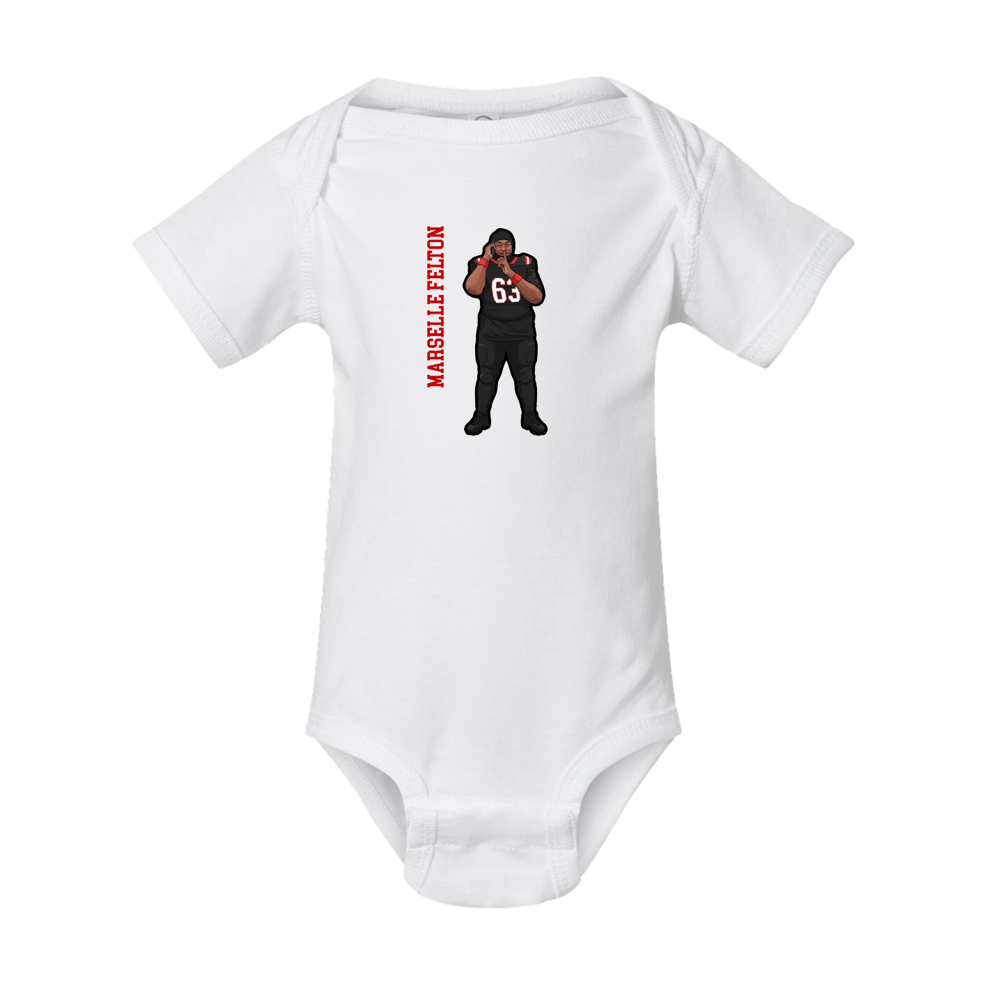 Baby Onesie — Name Vertical in White