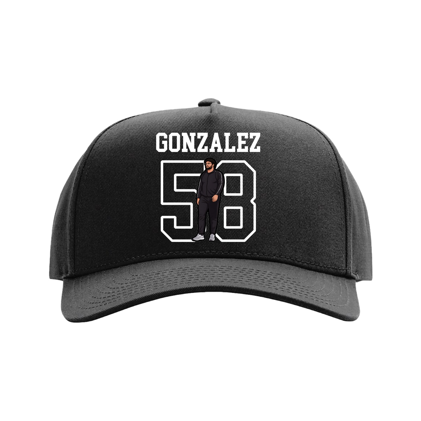 Full Fabric Five-Panel Champ Cap — Shirsey in Black