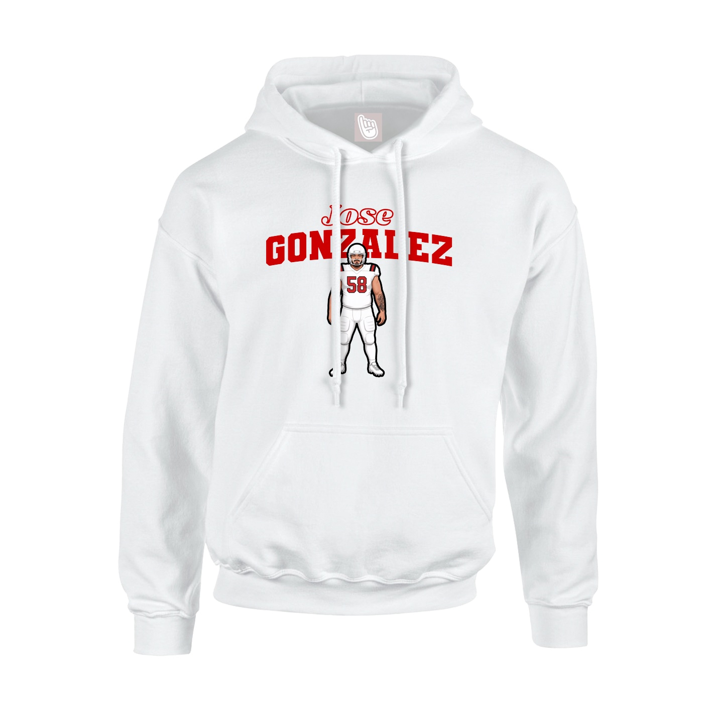 Hoodie — Name Arch in White