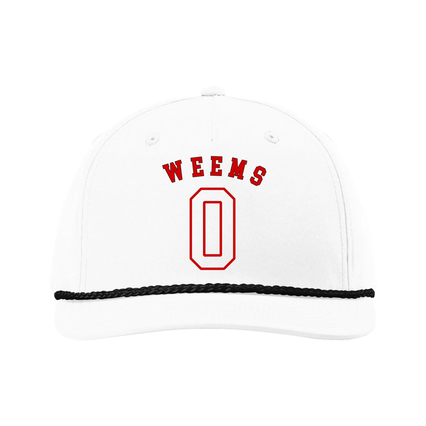 Five-Panel Classic Rope Cap — Shirsey Arch in White
