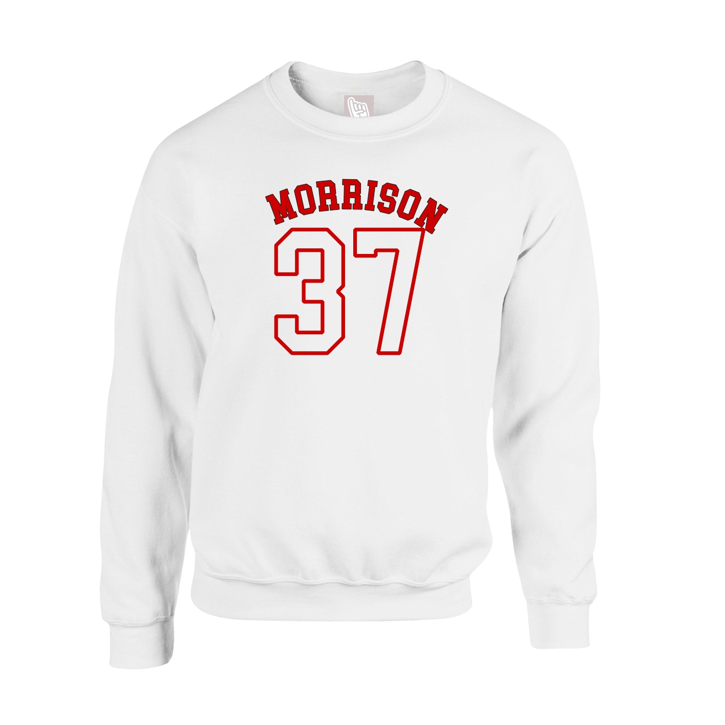 Fleece Crew — Shirsey Arch in White