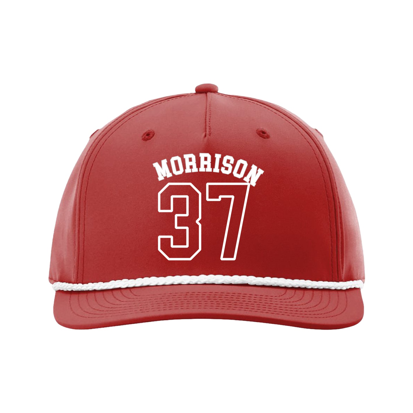Five-Panel Classic Rope Cap — Shirsey Arch in Red