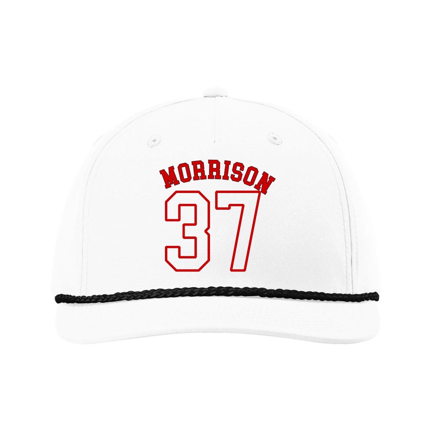 Five-Panel Classic Rope Cap — Shirsey Arch in White