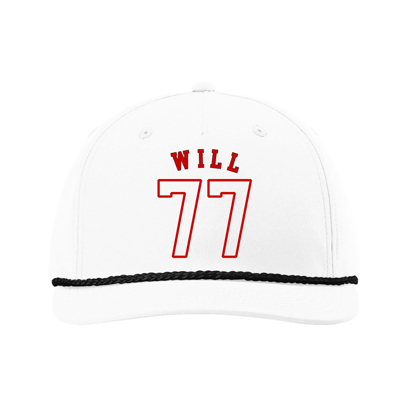 Five-Panel Classic Rope Cap — Shirsey Arch in White