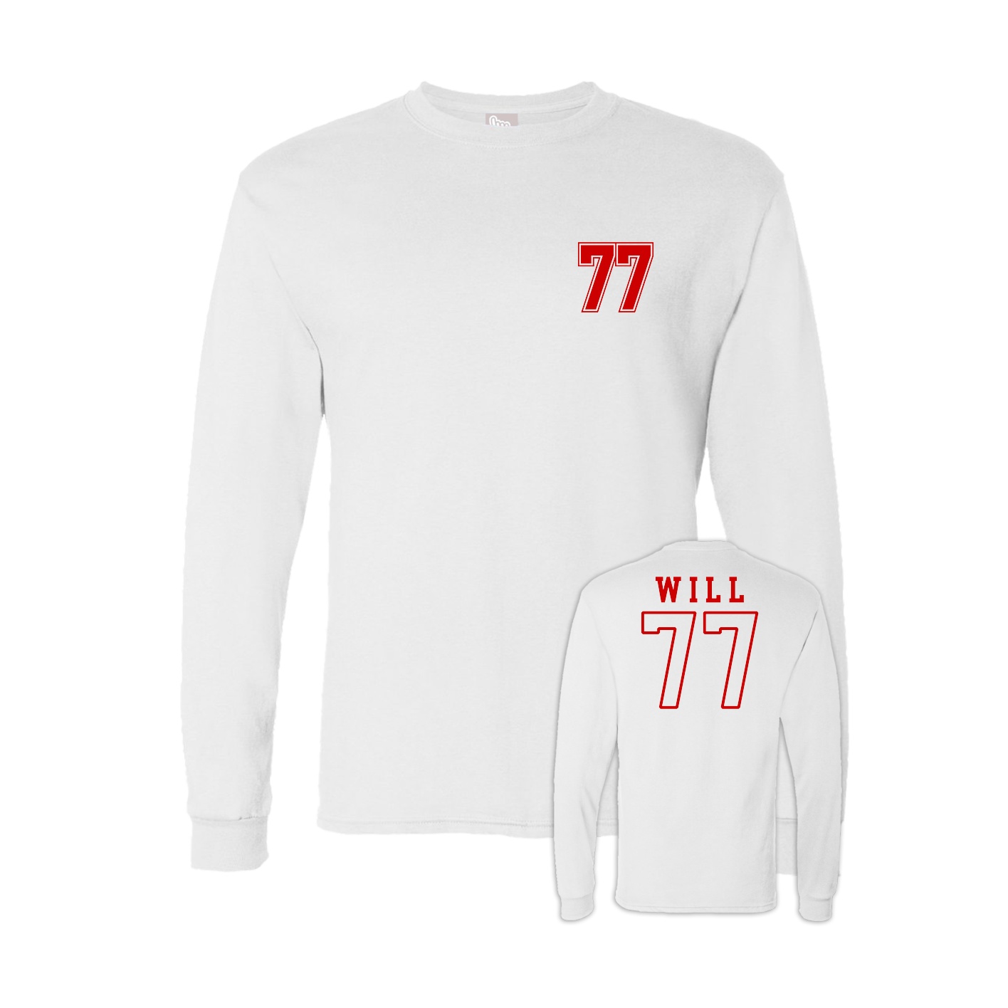 Long Sleeve Tee — Chest Back in White