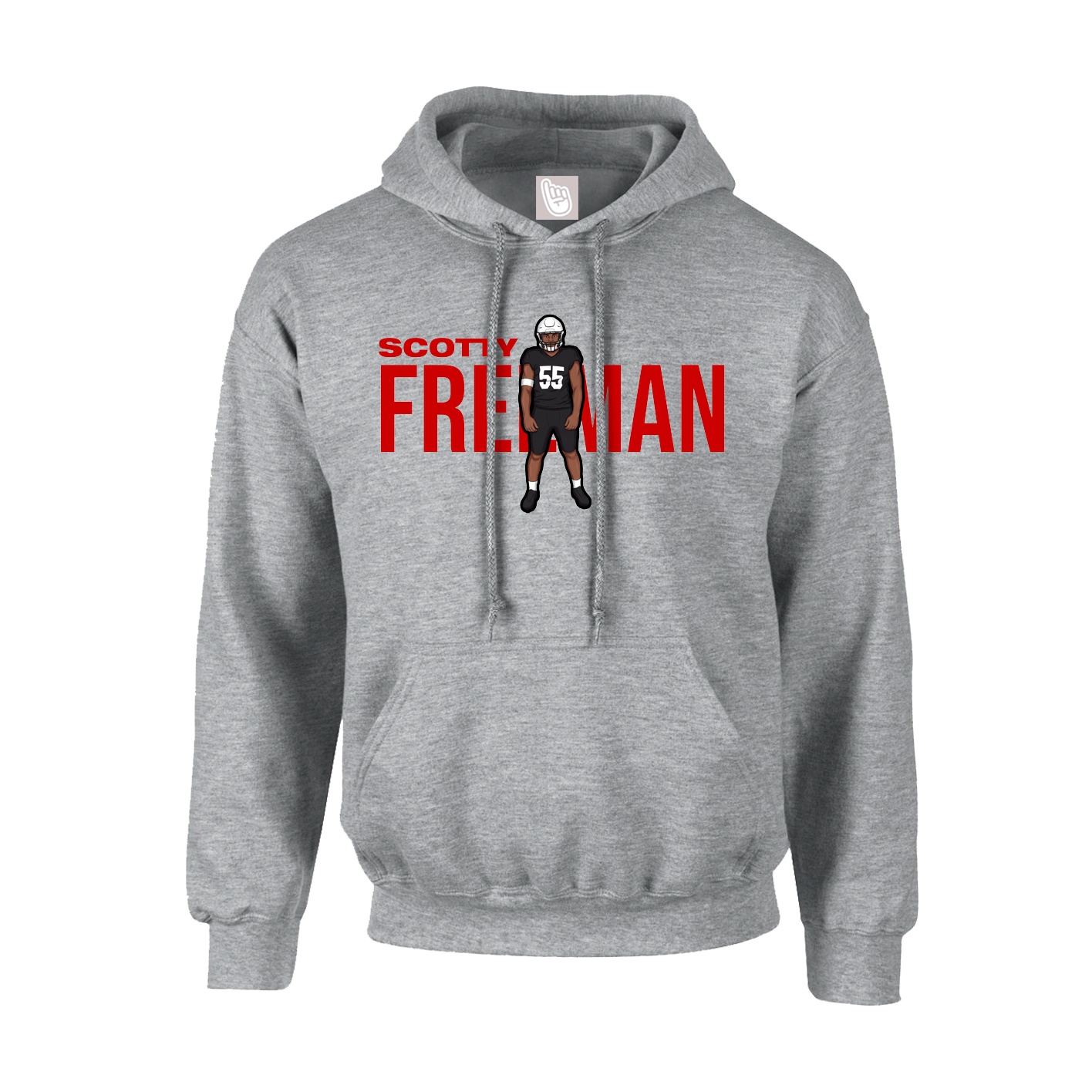 Hoodie — Player Name in Grey