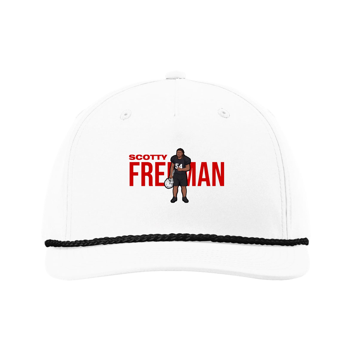 Five-Panel Classic Rope Cap — Player Name in White