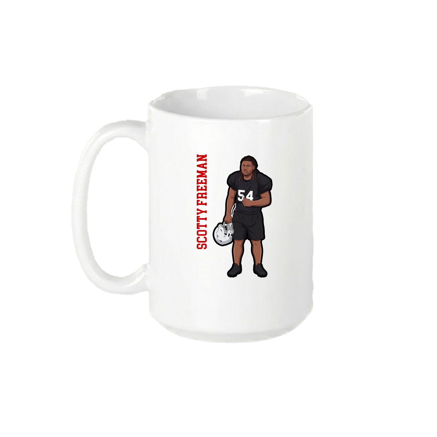 15oz Coffee Mug — Name Vertical in White