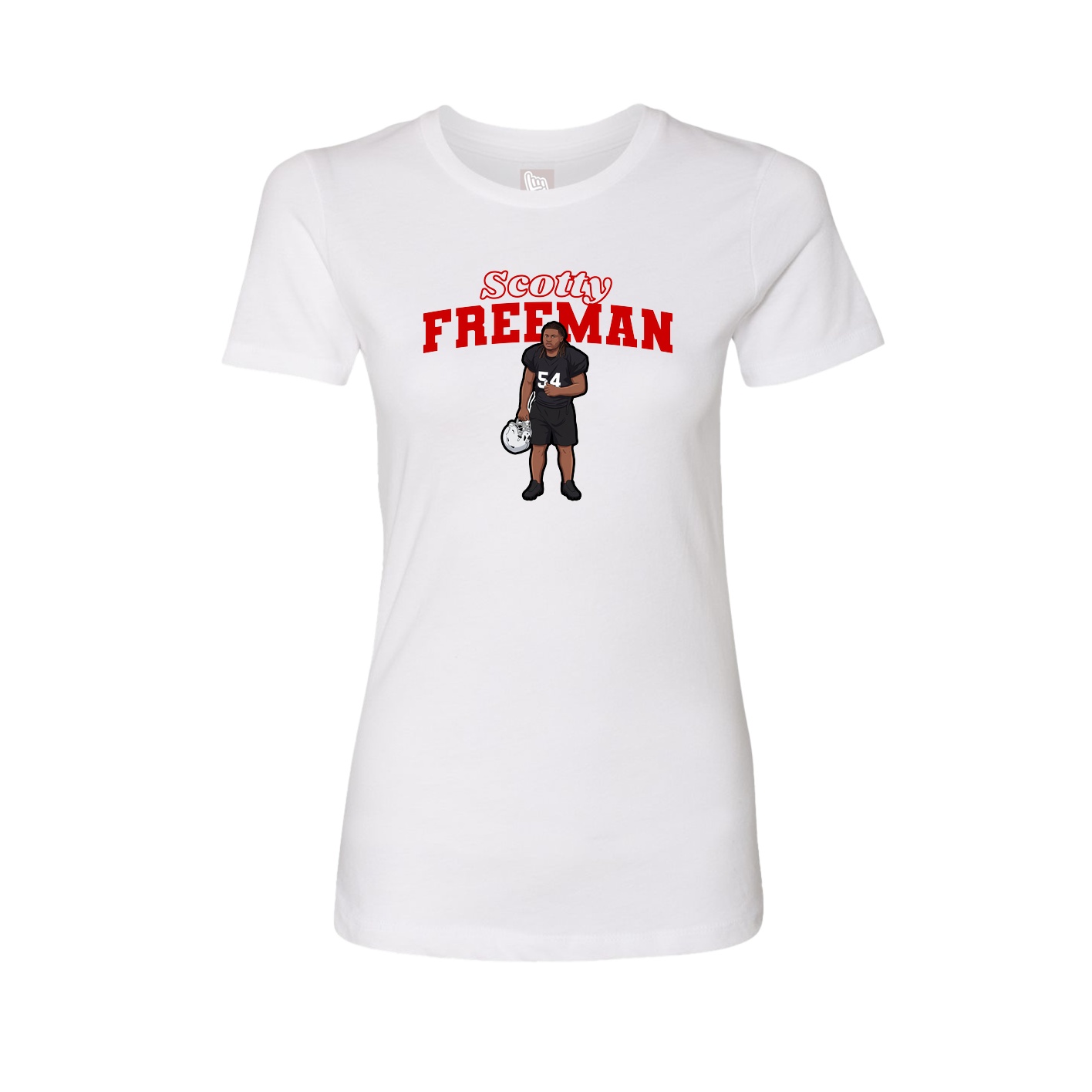 Fitted Women's Tee — Name Arch in White