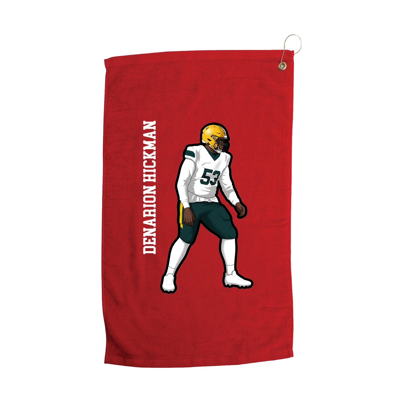 Golf Towel — Name Vertical in Red