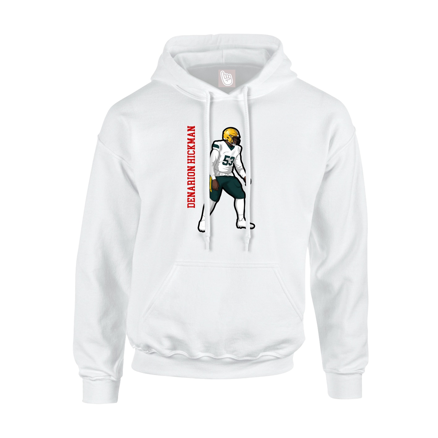 Youth Hoodie — Name Vertical in White