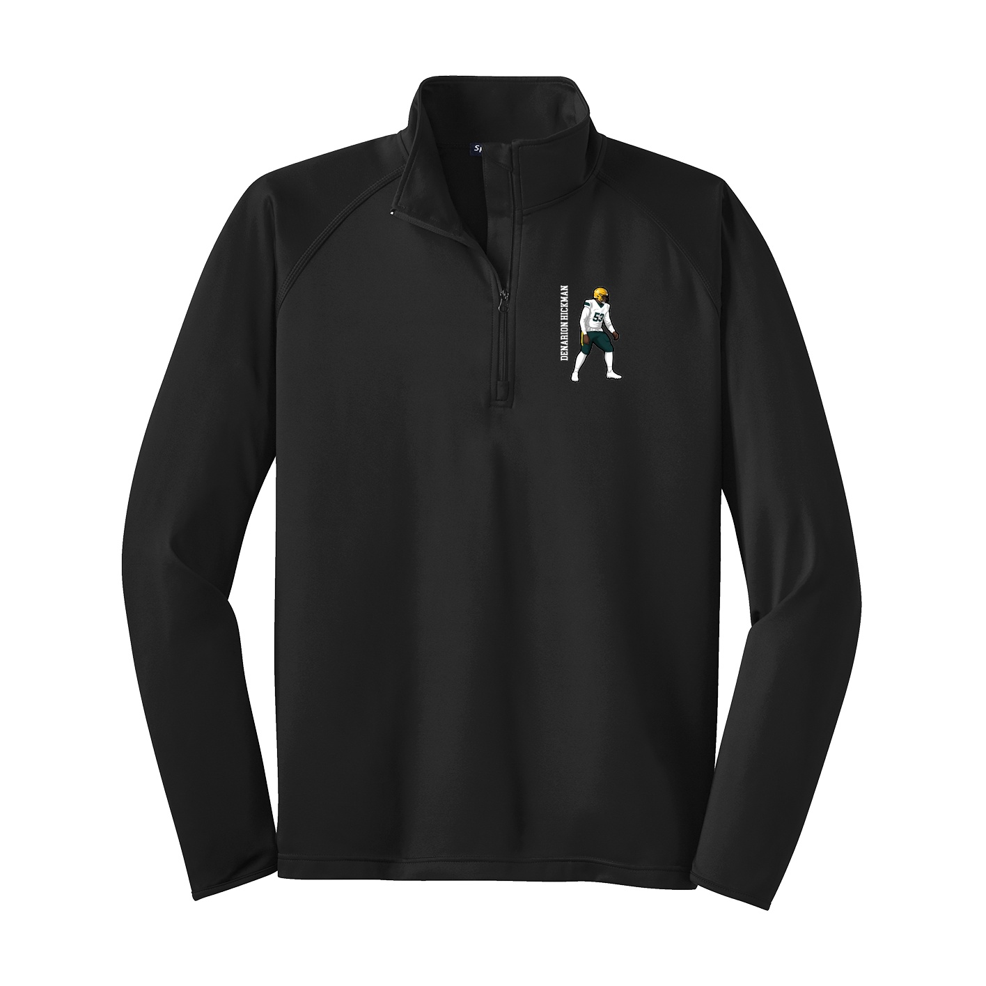 Q-Zip Pullover — Name Vertical in Black