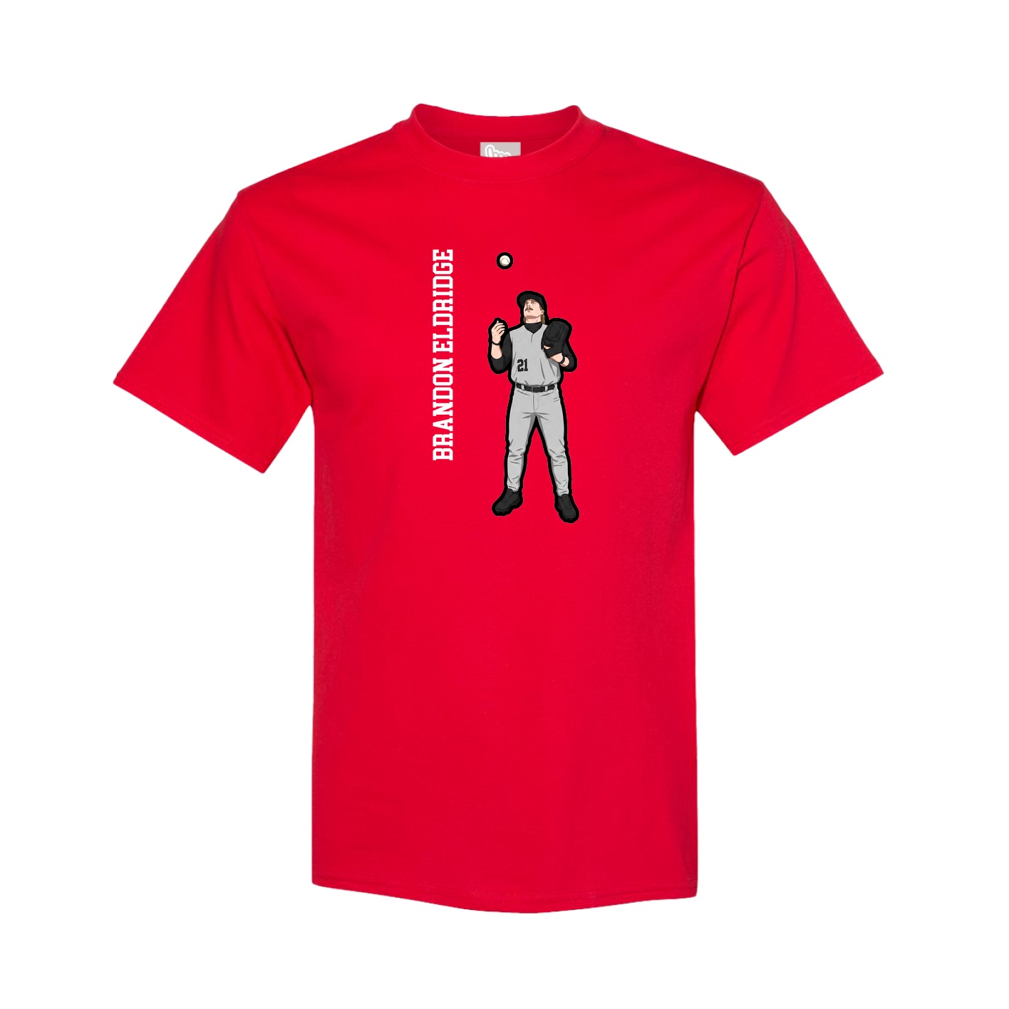 Youth Tee — Name Vertical in Red